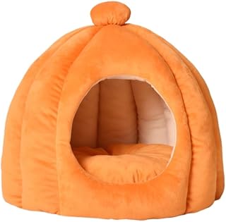 Warm Removable Semi-Enclosed Hooded Cat Cave Bed with Cushion, 45cm x 40cm