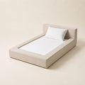 Mini Cloud Bed, Removable Washable Cover, Upholstered Minimalist Pet Bed, Waterproof Cream Linen, Large