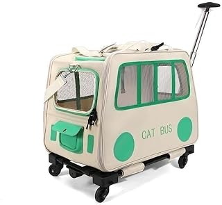 2-in-1 Soft-Sided Rolling Pet Carrier with Wheels for Small and Medium Dogs and Cats, Green