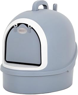 Fully Enclosed Large Cat Litter Box, Gray