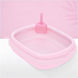 Open Cat Litter Box, Detachable Double-Layer High-Lid Design with Shovel, Style C