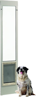 White aluminum patio door pet insert with super large flap in a sliding door – view 2