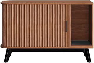 39" Hidden Cat Litter Box Enclosure with Sliding Door, Walnut