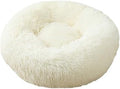 Soft Round Pet Bed with Long Plush, Winter Warm Sleeping Bag Style, 50 cm