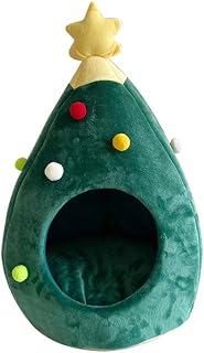 Christmas Tree Shape Cat and Dog Cave Bed, Washable, Warm, 60 cm