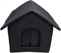 Outdoor Cat House with Arched Entrance, Weather-Resistant Waterproof Shelter, Black, 42x42x42cm
