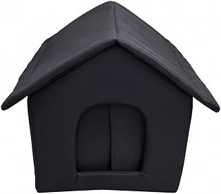 Outdoor Cat House with Arched Entrance, Weather-Resistant Waterproof Shelter, Black, 42x42x42cm