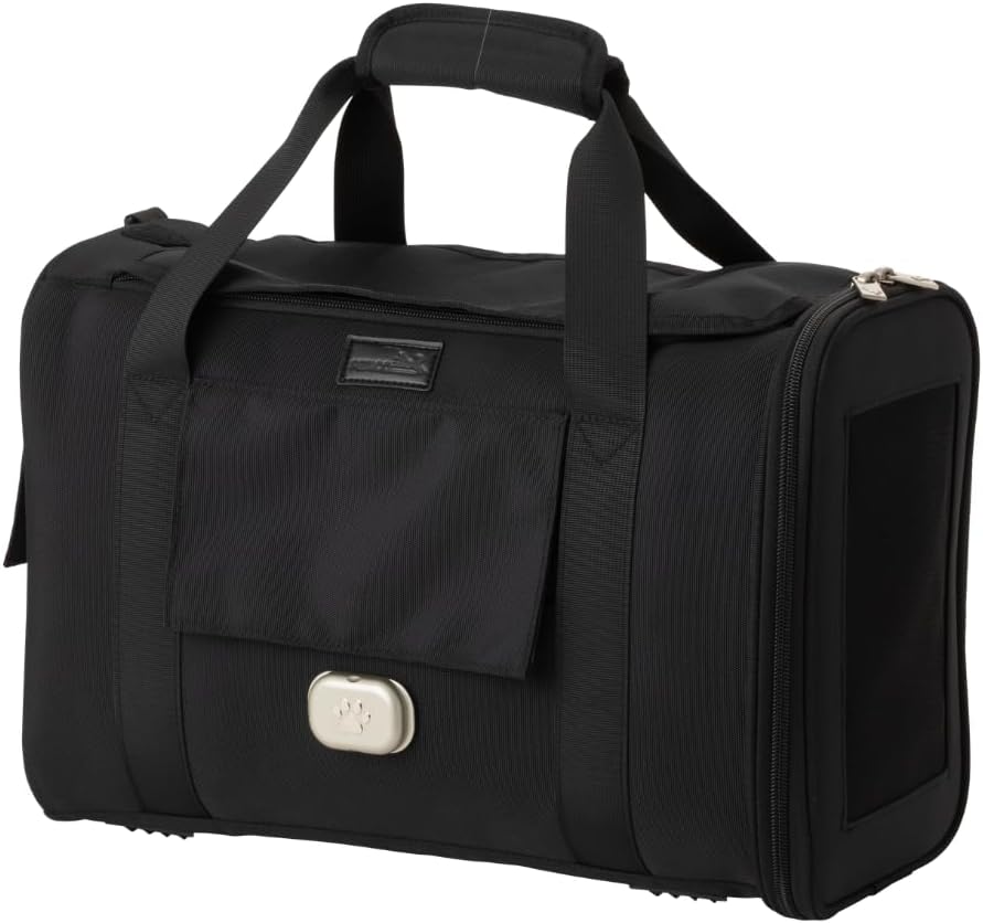 Beige soft-sided under-seat pet carrier with mesh ventilation – view 3