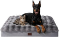 Gray faux rabbit fur rectangular dog bed with velvet sides