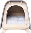 M-Pets Woody Cozy Cat House with Removable Cushion, Enclosed Indoor Cat Bed