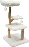 Feline Tower, 4-Tier Modern Cat Climbing Frame with Scratching Posts, Ivory