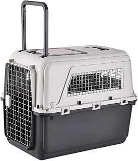 Heavy Duty Airline Pet Carrier with Metal Door and Handle, 33 x 21.6 x 25.2 In