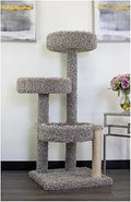 HomeStock Modern Motifs Multi-Level Cat Tree, 60 Inch H x 30 Inch W x 24 Inch D, with Scratching Posts and Platforms
