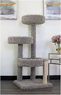 HomeStock Modern Motifs Multi-Level Cat Tree, 60 Inch H x 30 Inch W x 24 Inch D, with Scratching Posts and Platforms