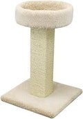 Maykoosh French Flair Elevated Cat Bed with Sisal Scratching Post and Plush Carpet, Light Tan