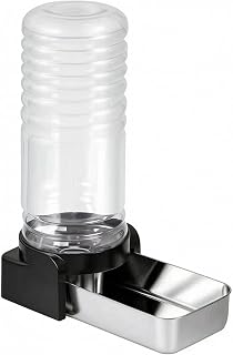 Automatic Siphon-Fed Pet Water Dispenser with Stainless Steel Tray and Transparent Reservoir, 7.2L