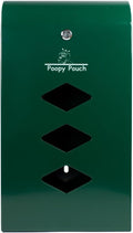 Green steel wall-mounted dog poop bag dispenser with lock