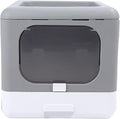 Large Enclosed Foldable Top-Entry Cat Litter Box with Odor Control