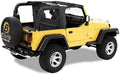 Black fabric wrap-around wind screen mounted on vehicle sport bars
