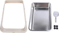 Stainless Steel Cat Litter Box with Lid, High-Sided, Enclosed, Beige, 23.62 x 15.75 x 9.84 in
