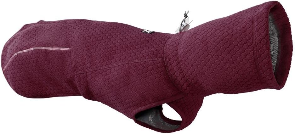 Blackberry colored warming midlayer dog coat – view 3