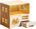 2-Tier Cat Cage, 71 cm, with Transparent Door and Toilet Area