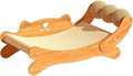Slanted Cat Scratcher with Wood Frame, Woven, with Scratch Ball