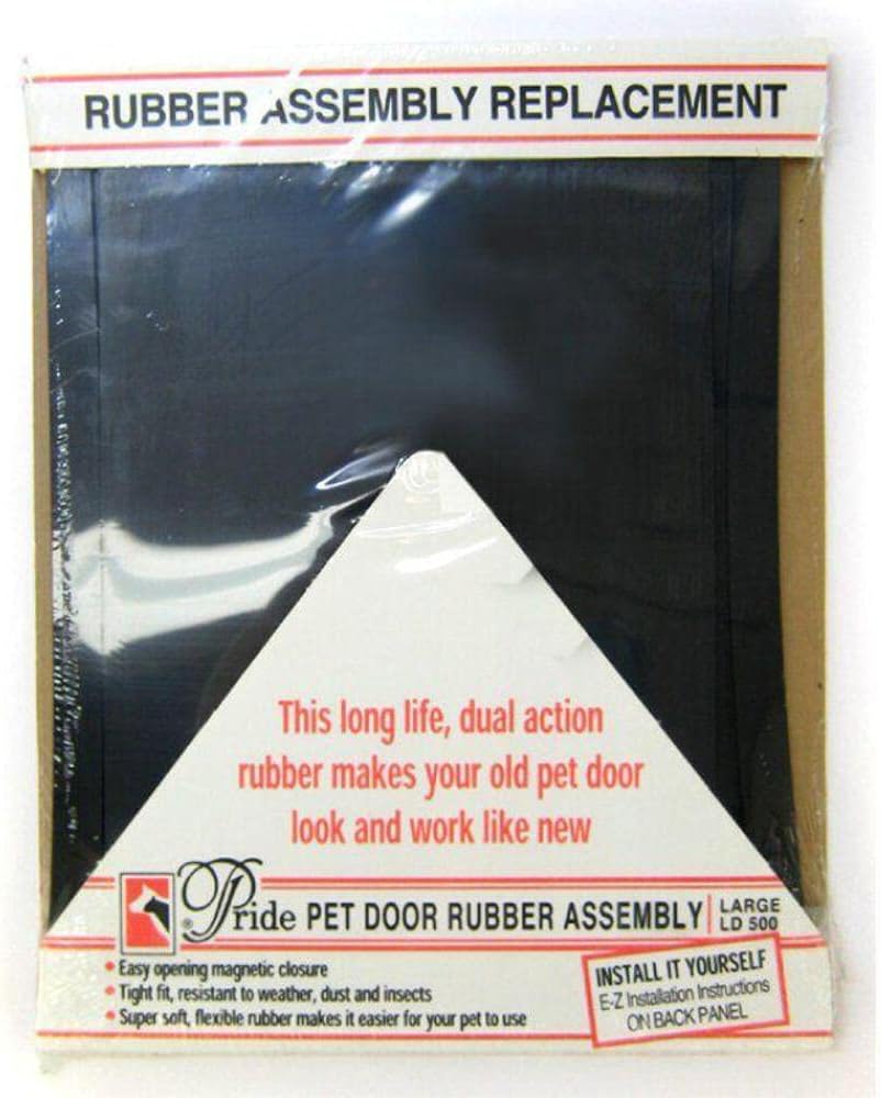Two-piece replacement pet door flap with center flap and U-shaped overlap