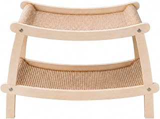 Two-Tier Wooden Cat Scratching Frame with Jute Mats for Large Cats, Easy to Assemble, Sturdy, Large