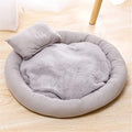 Plush Folding Cat Bed House, Gray, 50cm