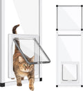 Aluminum window insert with glass panel and cat flap