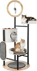 66-Inch Multi-Level Cat Tower with Scratching Post for Indoor Cats