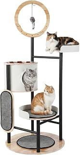 66-Inch Multi-Level Cat Tower with Scratching Post for Indoor Cats