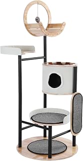 66 Inch Multi-Level Cat Tree with Dangling Ball Platform for Indoor Cats