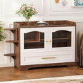 Cat Litter Box Enclosure Furniture, Dog-Proof Hidden Cabinet with Acrylic Door and Extra-Long Runway Drawer