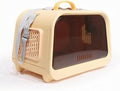 Cat Carrier with Window, Sturdy Construction, Portable, Lightweight, for Veterinarian Visits, Beige, Normal Strap