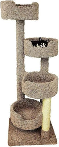 Multicolor carpeted multi-level cat tower with scratching posts – view 7
