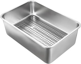 Stainless Steel Cat Litter Box with Open Top
