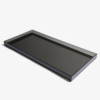 Hiddin Smoke Grey Acrylic Pet Feeder Overflow Tray, Spill Mat for Dogs and Cats, Lucite