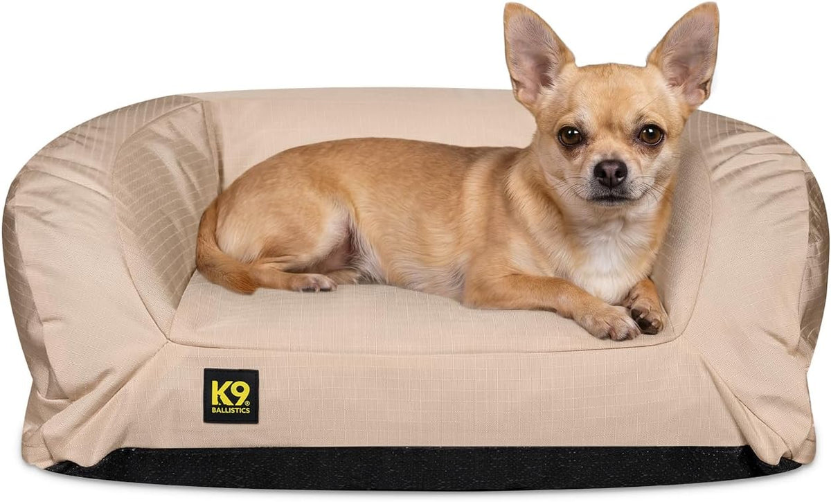 Sandstone ripstop mini bolster pillow dog bed for small dogs