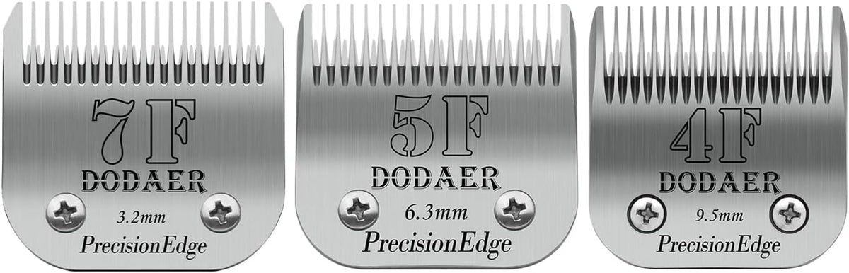 Set of eight ceramic dog clipper blades labeled by size – view 12