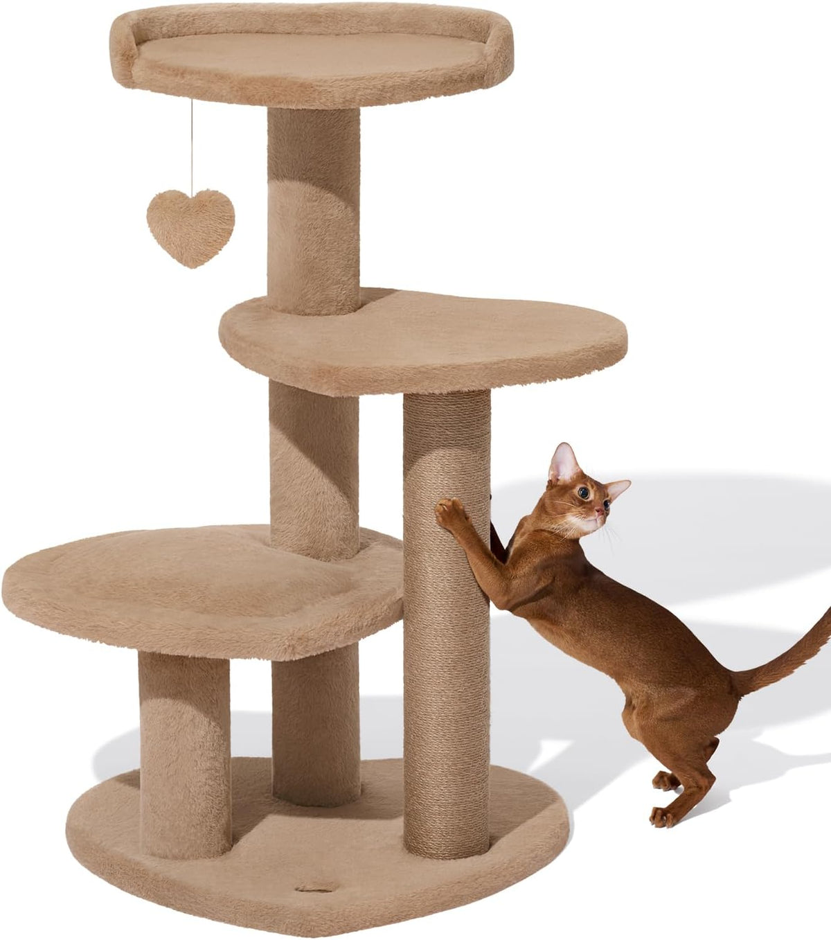 Purple 40 inch multi-level cat tree with scratching post – view 7