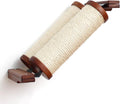 Two-tier angled bamboo cat scratcher mounted on a wall – view 3