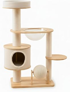 Cat House Tree Tower with Stable Base and Scratching Platforms