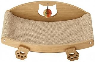 Cat Lounger with Sisal Scratching Surface and Scratch Station, Raised, Claw-Friendly, Style B