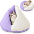 Plush Marshmallow Donut Cat Cave Bed with Washable Cushion