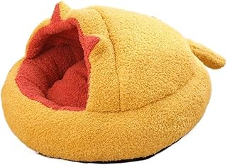 Round Long Plush Cat Bed Cushion Sleeping Bag Sofa, Black, Small