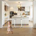 White extra wide extra tall dog gate with walk-through door