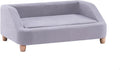 Gray microfiber rectangular elevated dog sofa, 36 inches wide