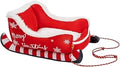 Sled Cat Bed with Padded Surround and Supportive Fill, Soft Nesting Cradle, Red, Medium